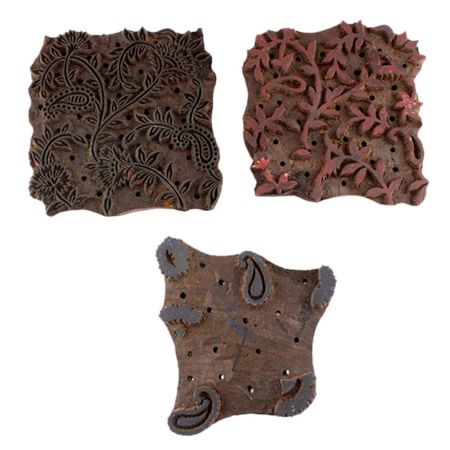 Set of 3 Piece New Mix Wooden Printing Blocks